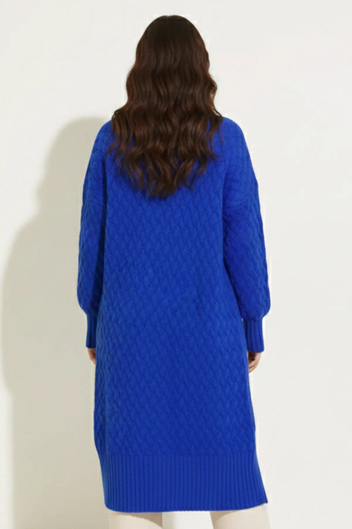 Long Knitted Cardigan With Knitted Pattern – NEOMODEST product image 4