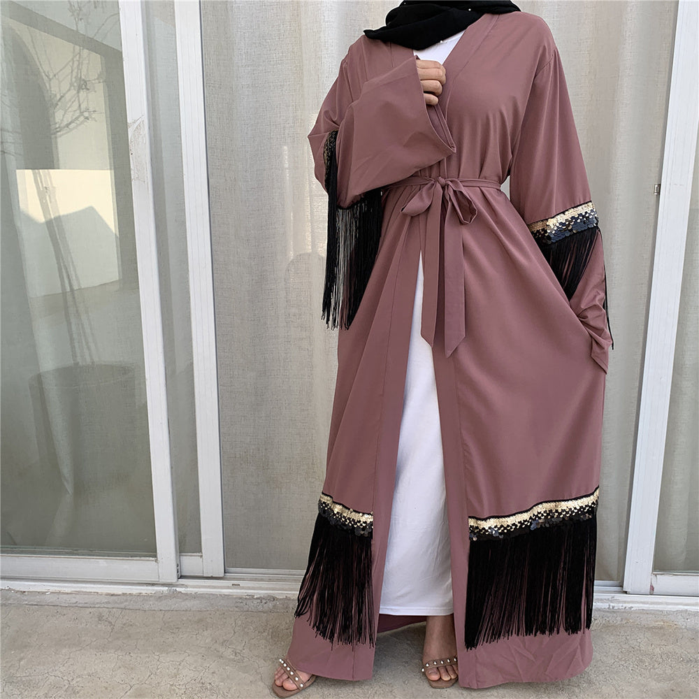 Luxury Fringed Abaya, Islamic Clothing, Modest Fashion