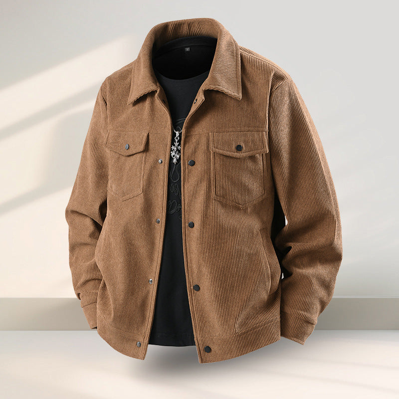 Men’s Casual Ruffle Coat - Coffee / 2XL - Ruffle Coat