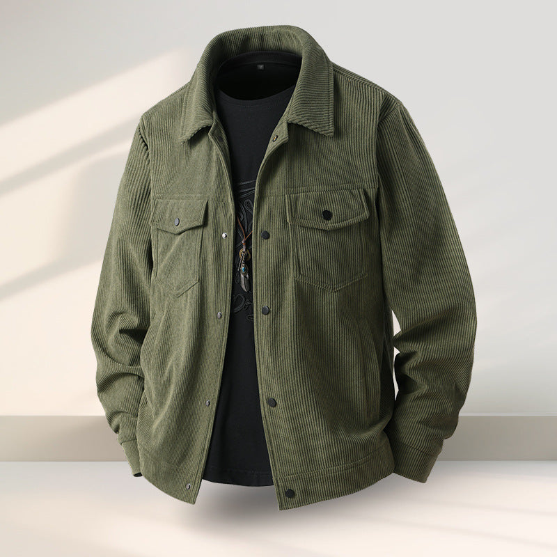 Men’s Casual Ruffle Coat - Green / 2XL - Ruffle Coat