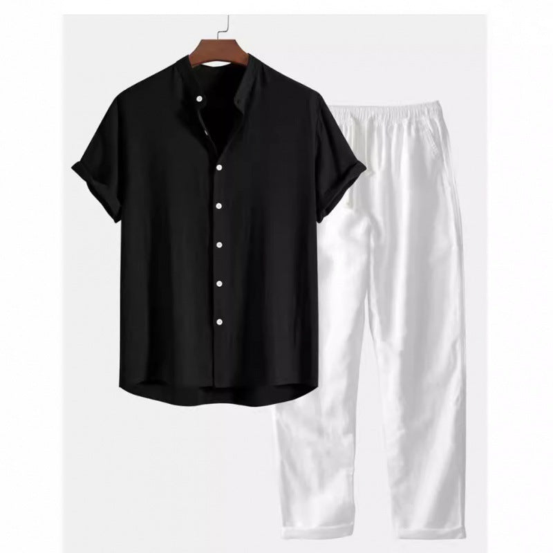 Men’s Casual Short Sleeve Shirt & Pants - Men’s Casual Suit