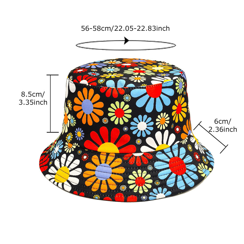 Men’s Colourful Floral Bucket Hat Sun Hat - Flower / M - Men’s Bucket Hat