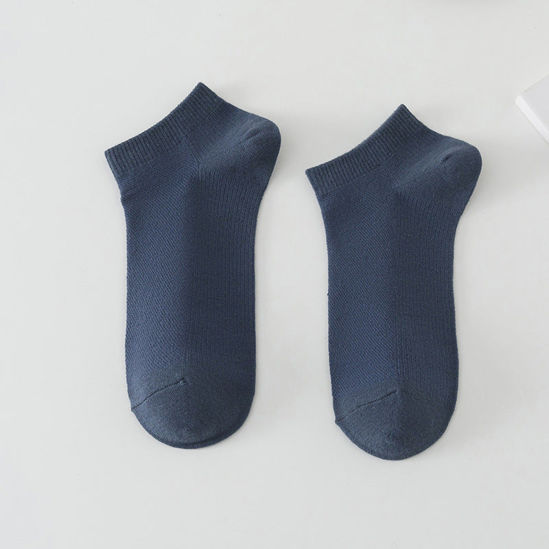 Men’s Solid Colour Breathable Boat Socks Sweat Absorbing Low-cut Polyester Socks - FCG6 / Free Size - Men’s socks