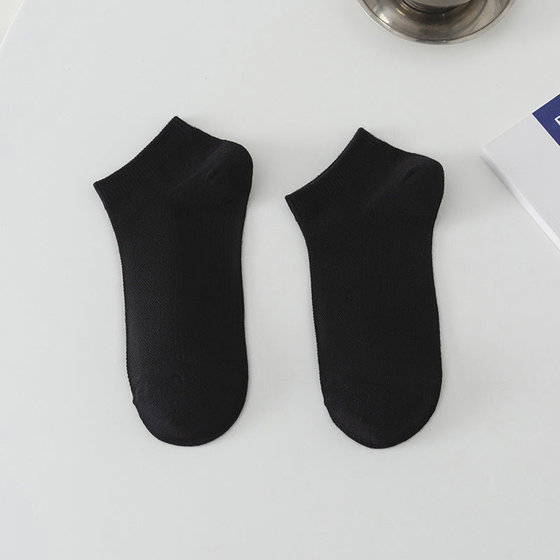 Men’s Solid Colour Breathable Boat Socks Sweat Absorbing Low-cut Polyester Socks - FCG1 / Free Size - Men’s socks