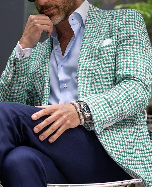 Men’s Two-buttoned Large Pocket Suit Jacket - KXFCBTZ17 White Buckle Split / 2XL - Men’s Suit Jacket