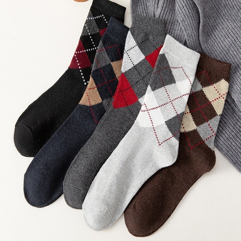 Men’s Wool Lined Premium Socks - Five colors and five pairs / One size - Men’s socks