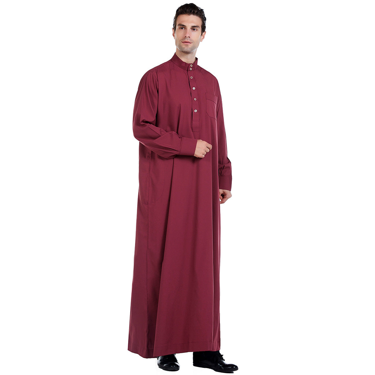 Middle Eastern Men’s Robe Prayer Robe - Red wine / 2XL - Men’s Robe
