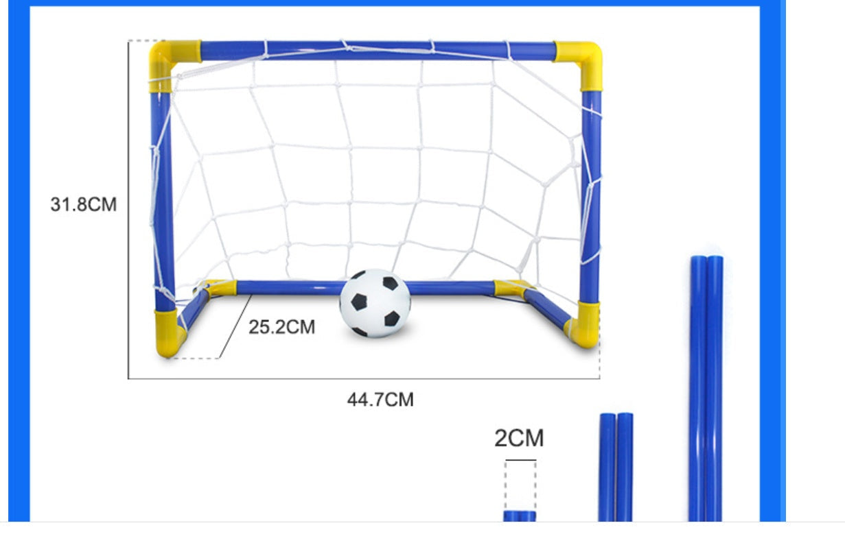 Folding Mini Football Soccer Ball with Goal Post Net - Soccer ball and net suit