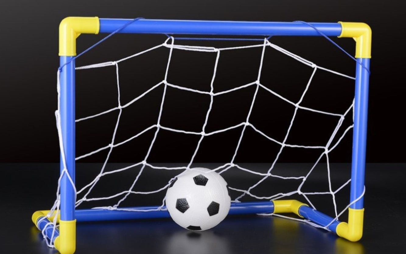 Folding Mini Football Soccer Ball with Goal Post Net - Soccer ball and net suit