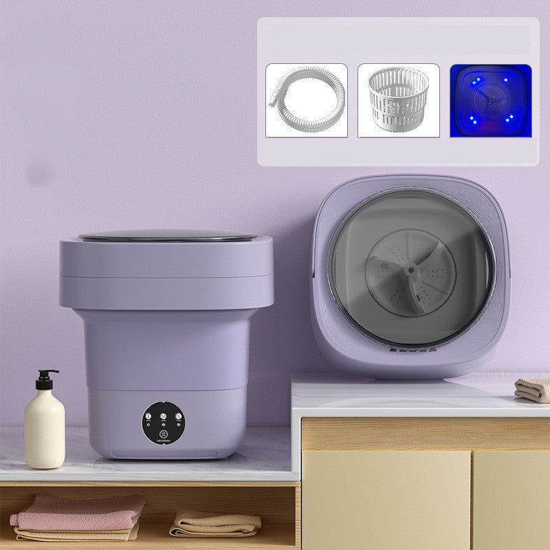 Mini Portable Washing Machine - Purple blue light / 220V US - Washing machine