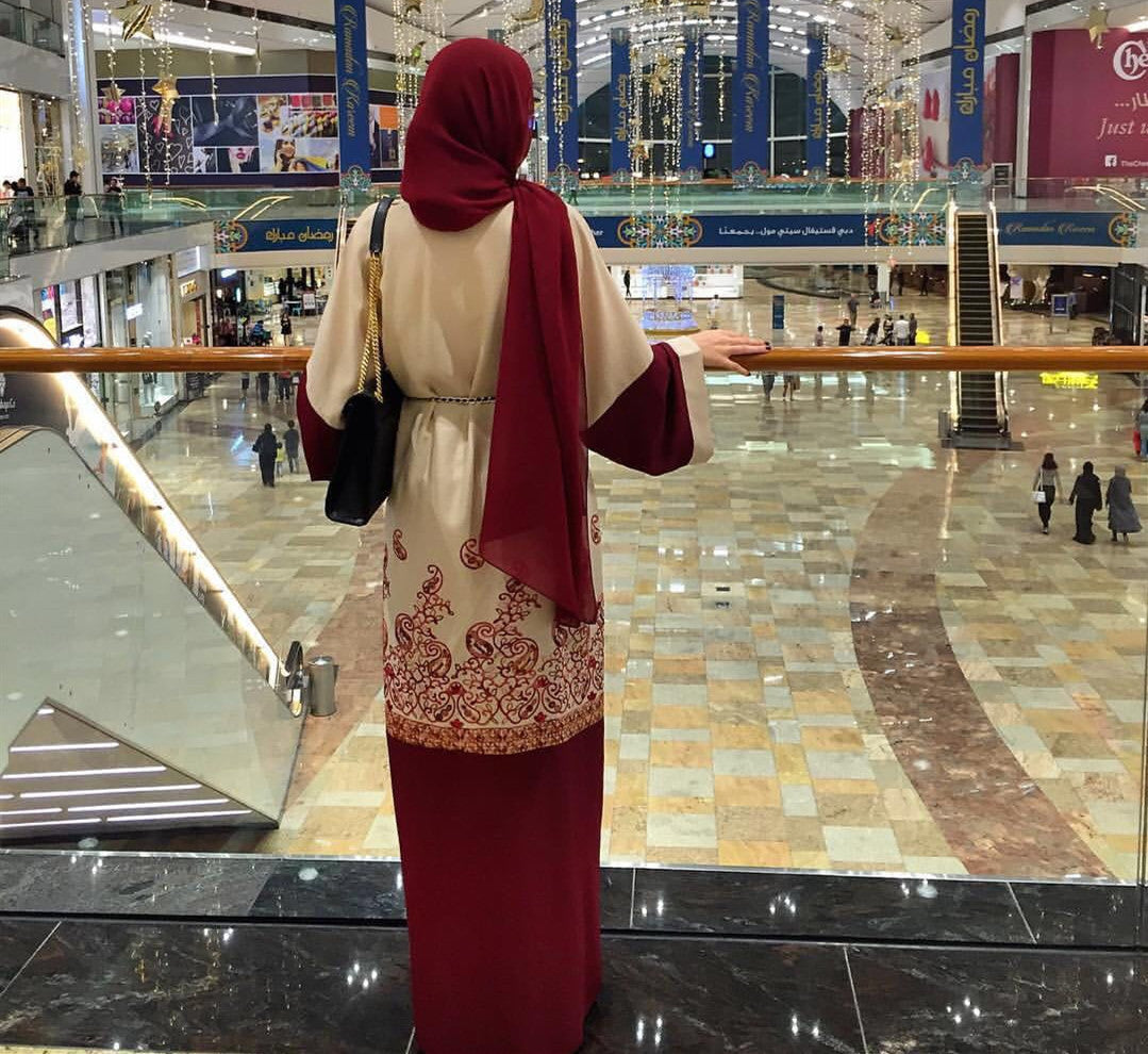Muslim Women’s Abaya Dress Summer Long Abaya Tunic Arabian Red Robe - Abaya