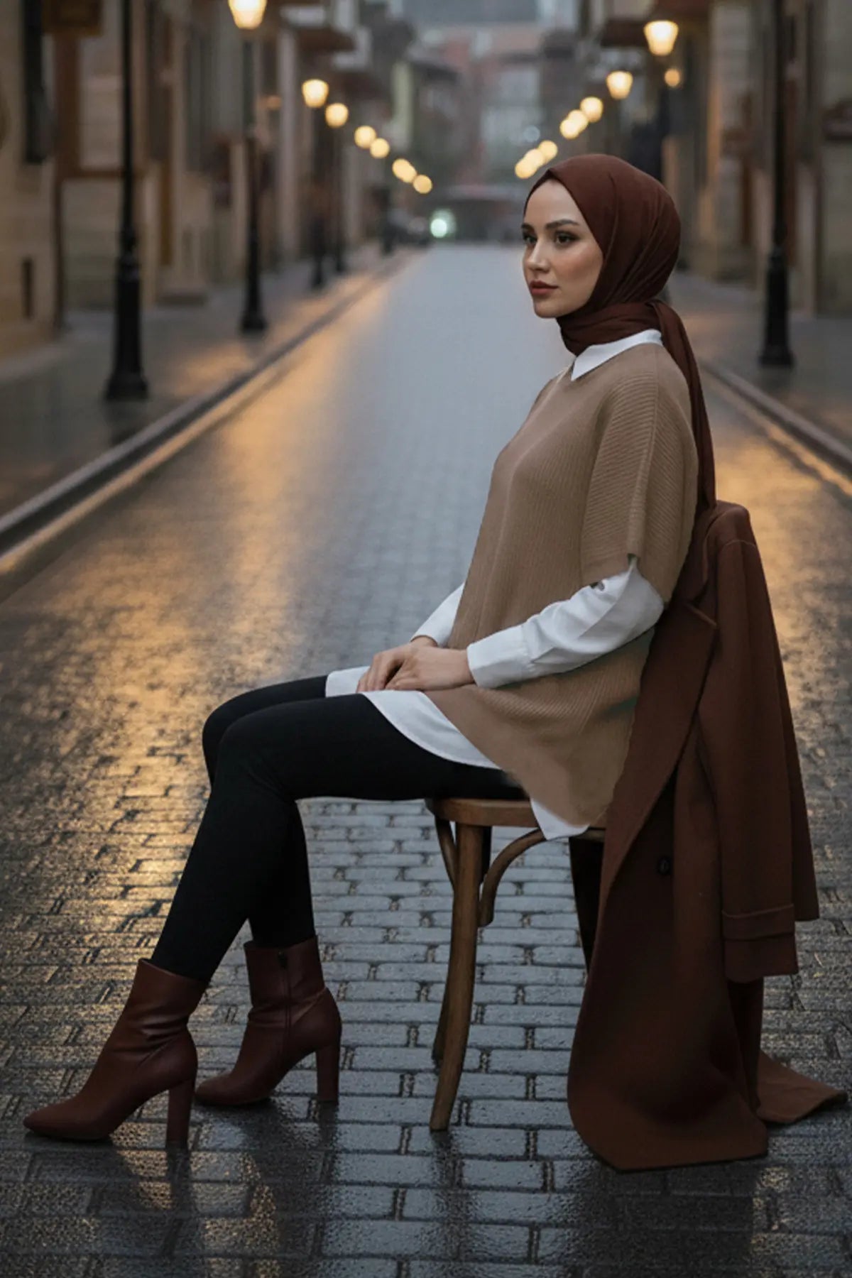 Oversize Knit Sweater | Vison – NEOMODEST, image 3