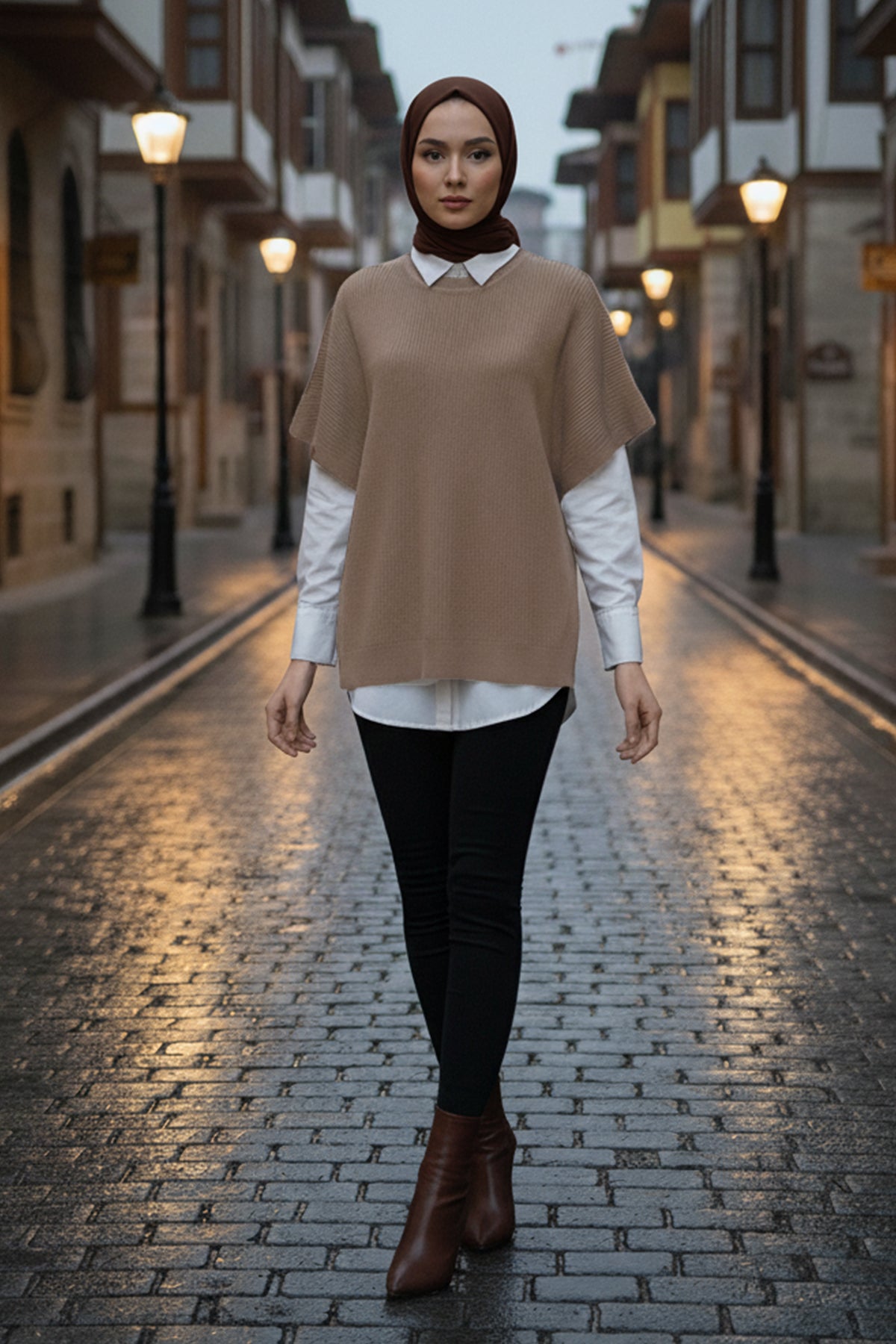 Oversize Knit Sweater | Vison – NEOMODEST, image 1