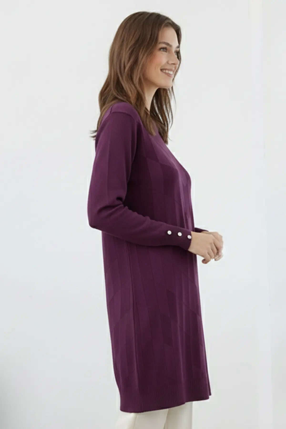 Patterned Tunic | Plum – NEOMODEST product image 2