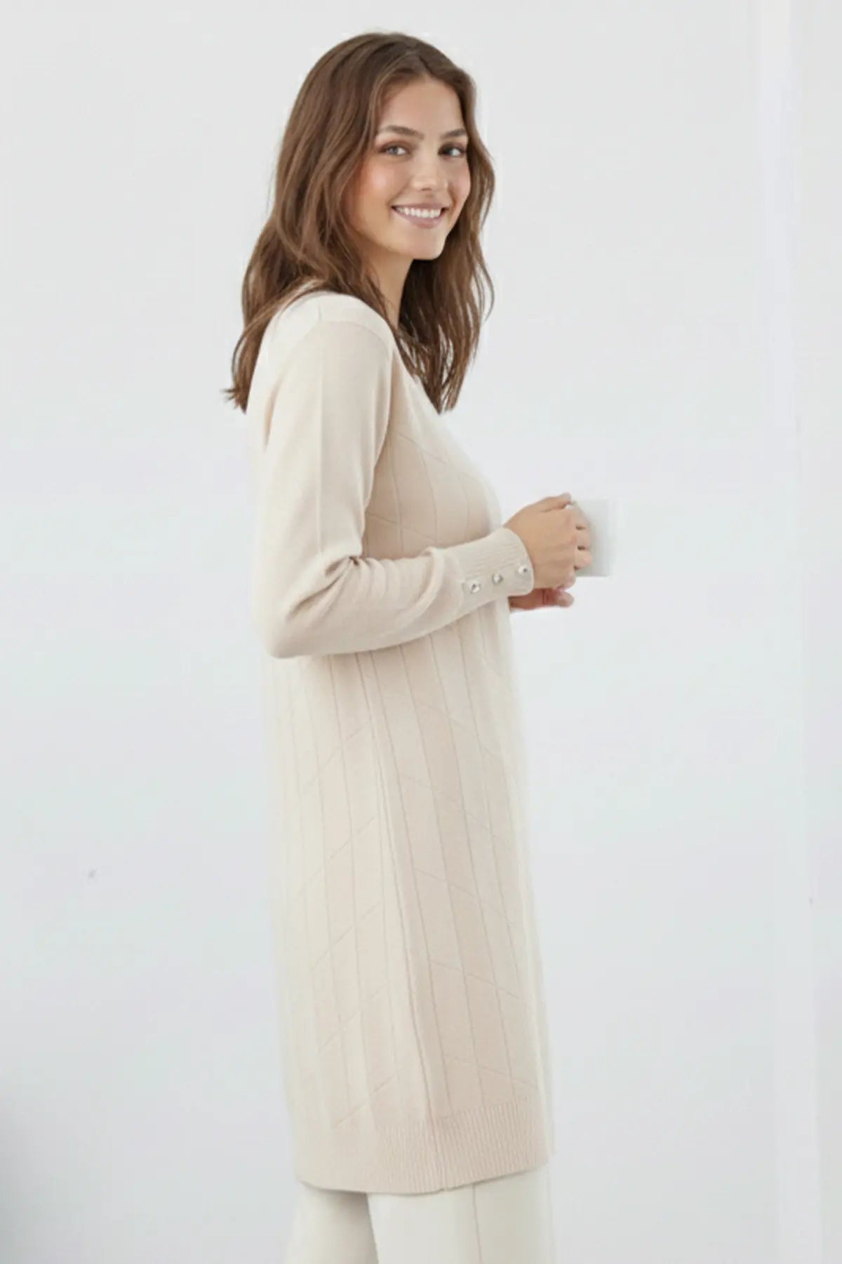 Patterned Tunic | Beige – NEOMODEST product image 2
