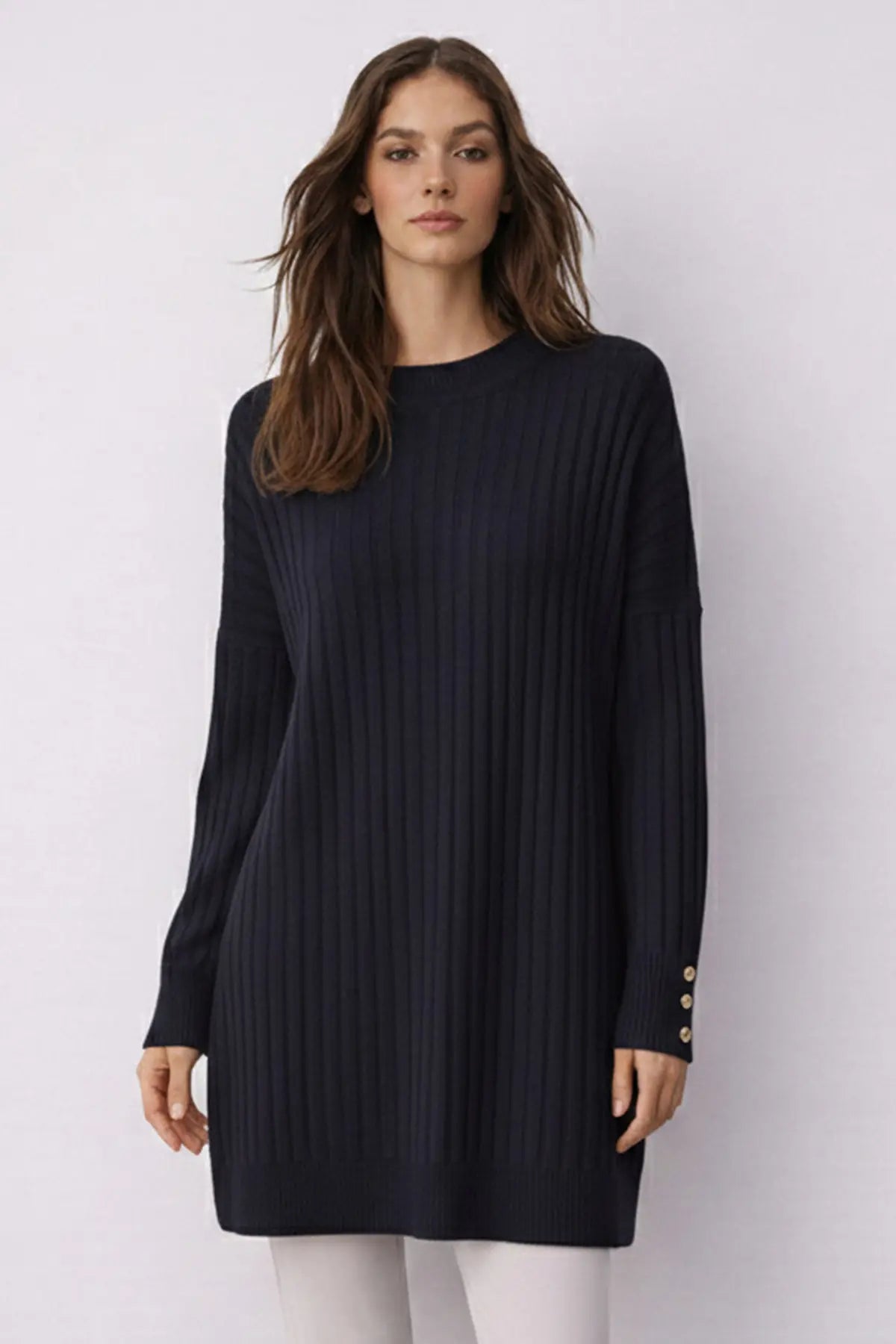 Patterned Tunic | Navy Blue – NEOMODEST product image 2