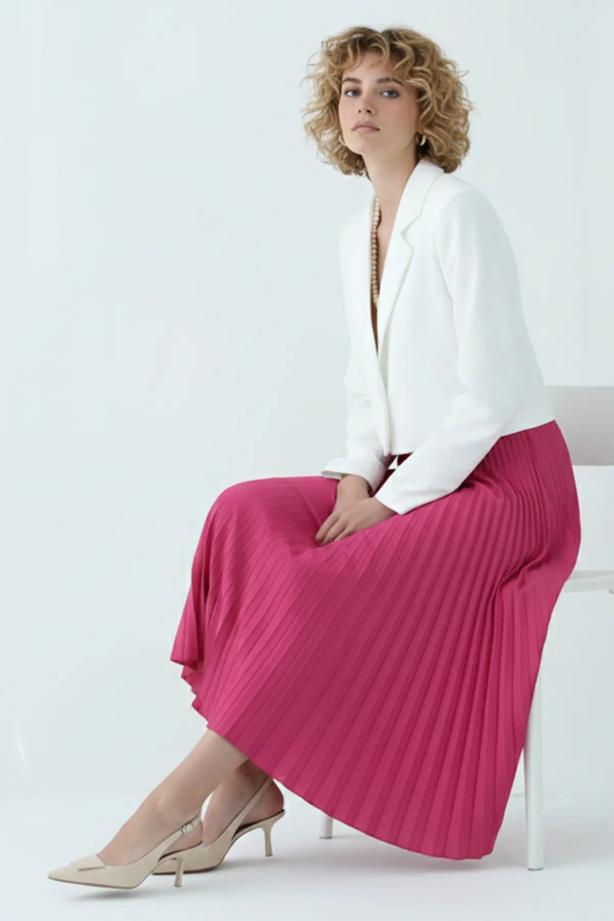 Pleated Skirt | Fushia – NEOMODEST product image 3