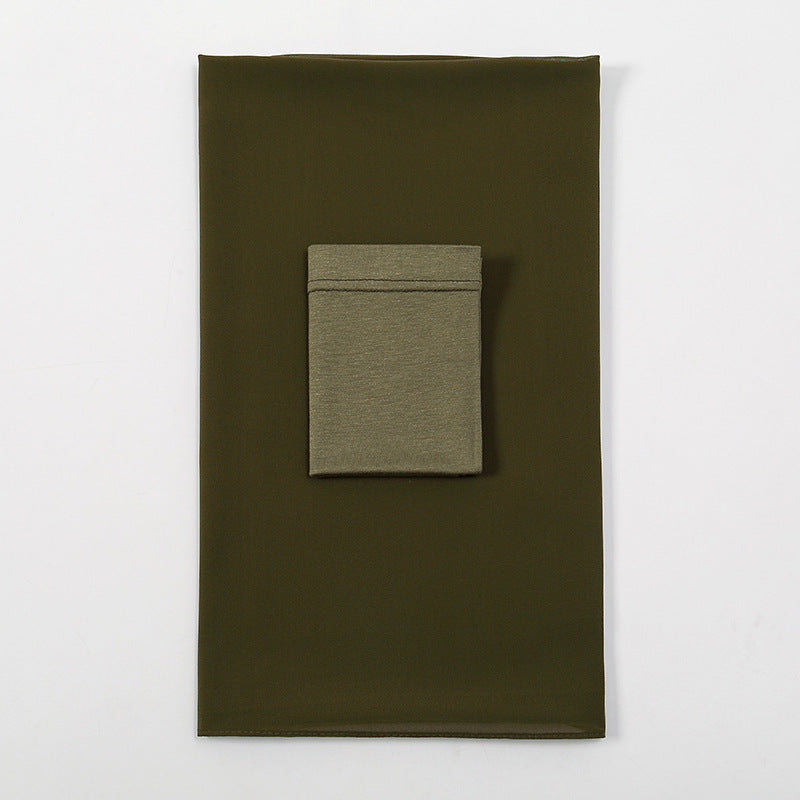 Premium Quality Pearl Chiffon Scarf - 13 Army Green / 180 - Hijab