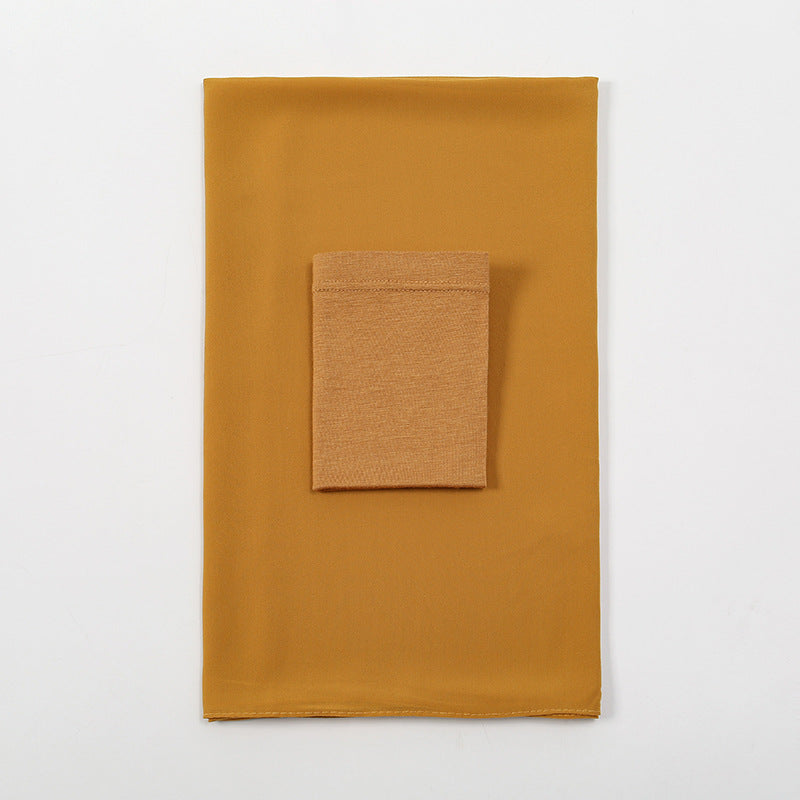 Premium Quality Pearl Chiffon Scarf - 14 Turmeric / 180 - Hijab