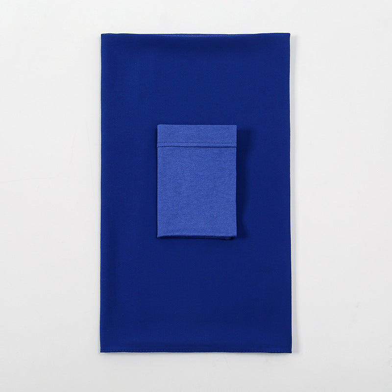 Premium Quality Pearl Chiffon Scarf - 15 Sapphire Blue / 180 - Hijab