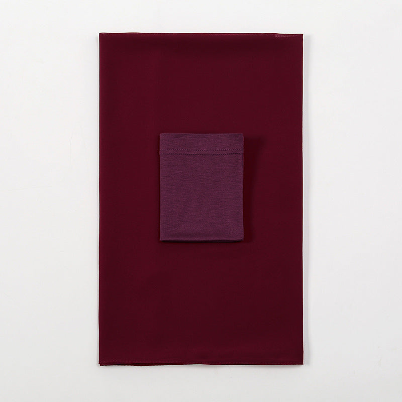 Premium Quality Pearl Chiffon Scarf - 3 Deep Burgundy / 180 - Hijab