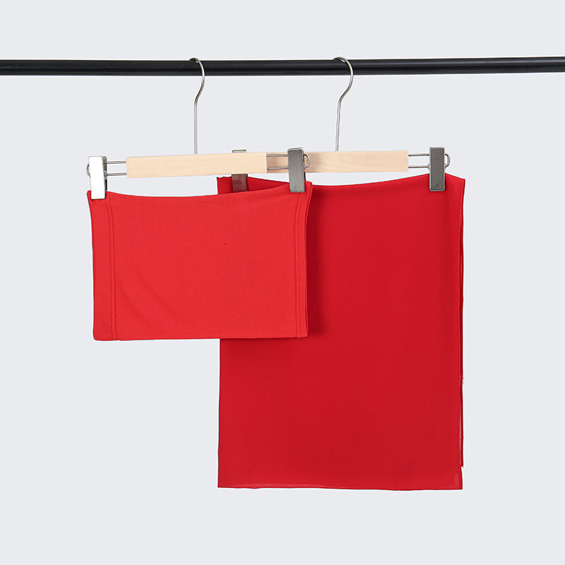 Premium Quality Pearl Chiffon Scarf - 5 Bright Red / 180 - Hijab