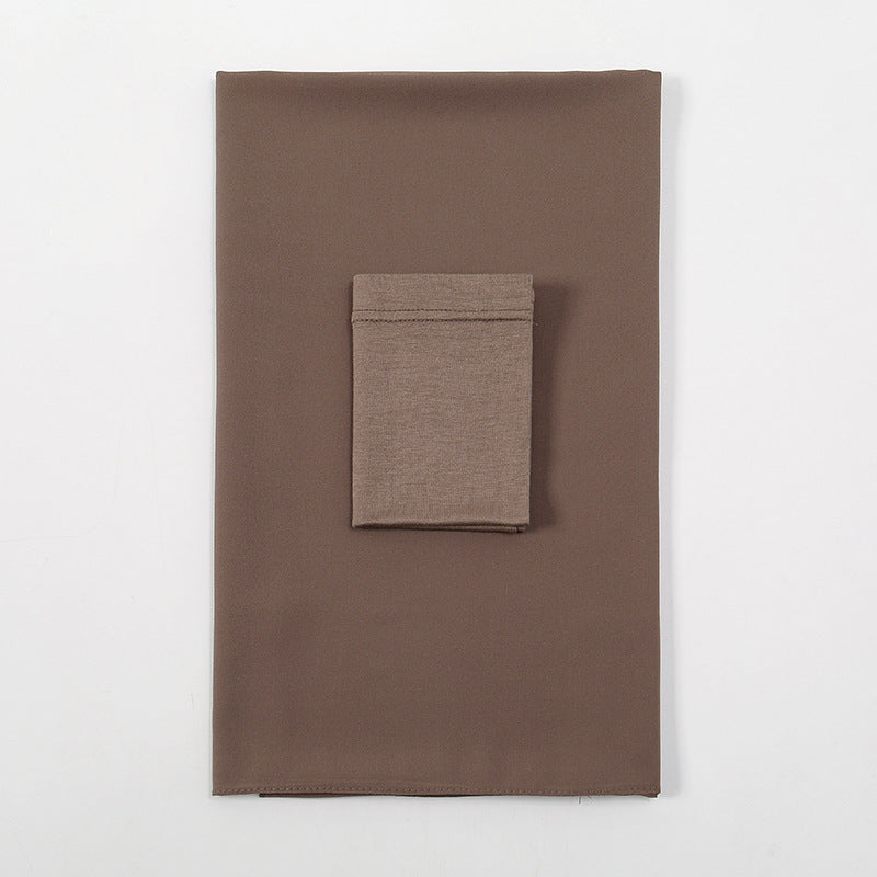 Premium Quality Pearl Chiffon Scarf - 7 Deep Khaki / 180 - Hijab