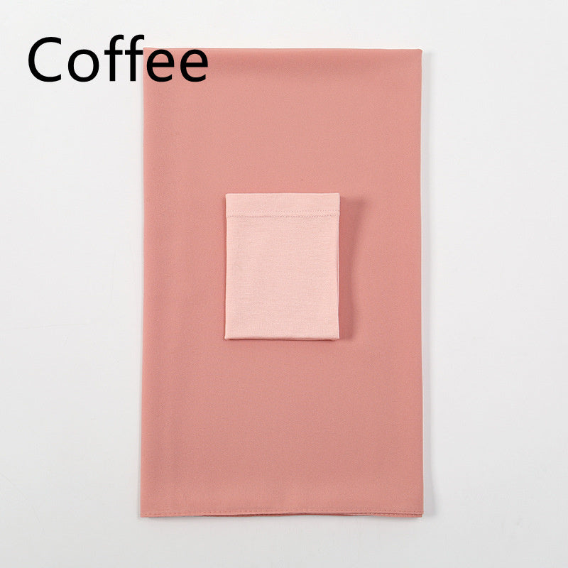 Premium Quality Pearl Chiffon Scarf - 8 Coffee / 180 - Hijab