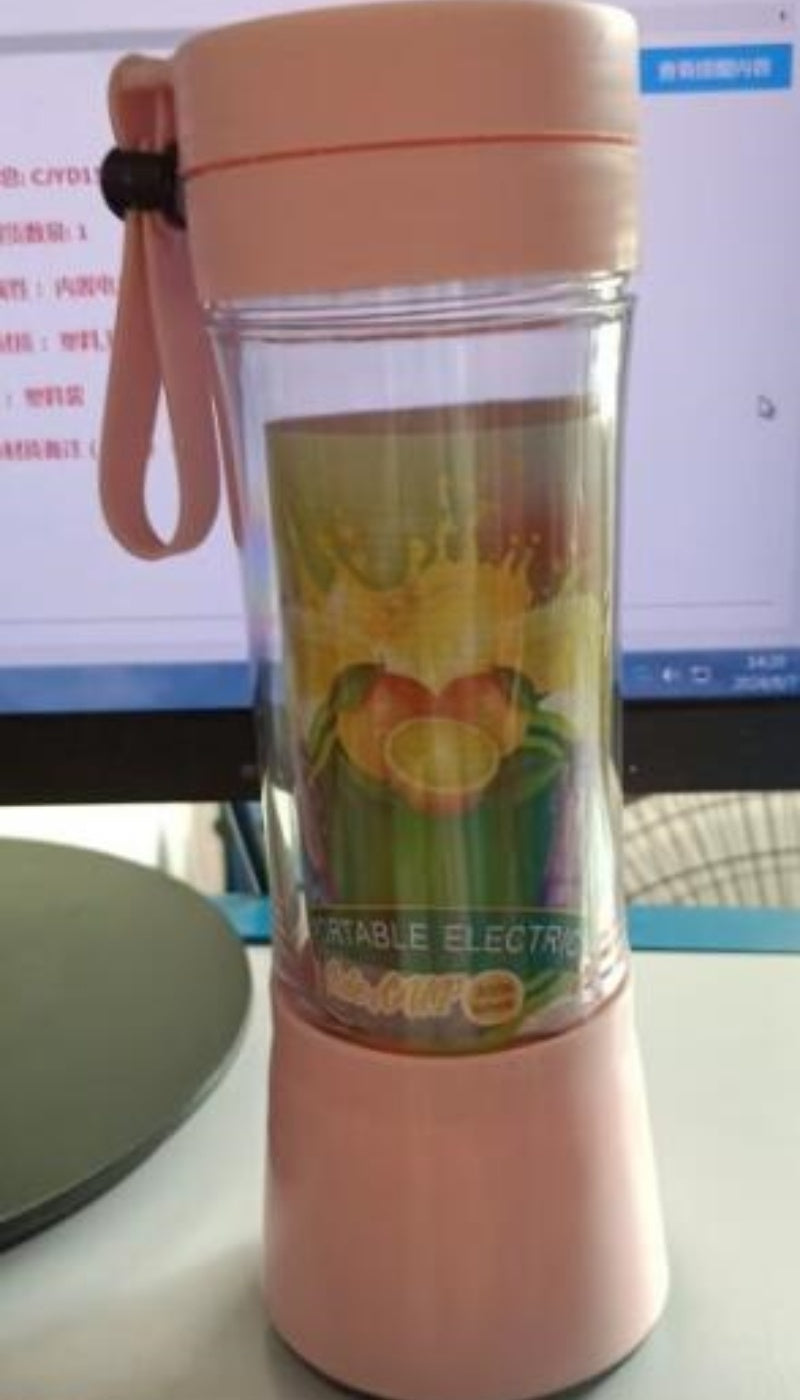 Rechargeable Mini Kitchen Fruit Juice Maker - Pink / Six Knives - Juice Maker