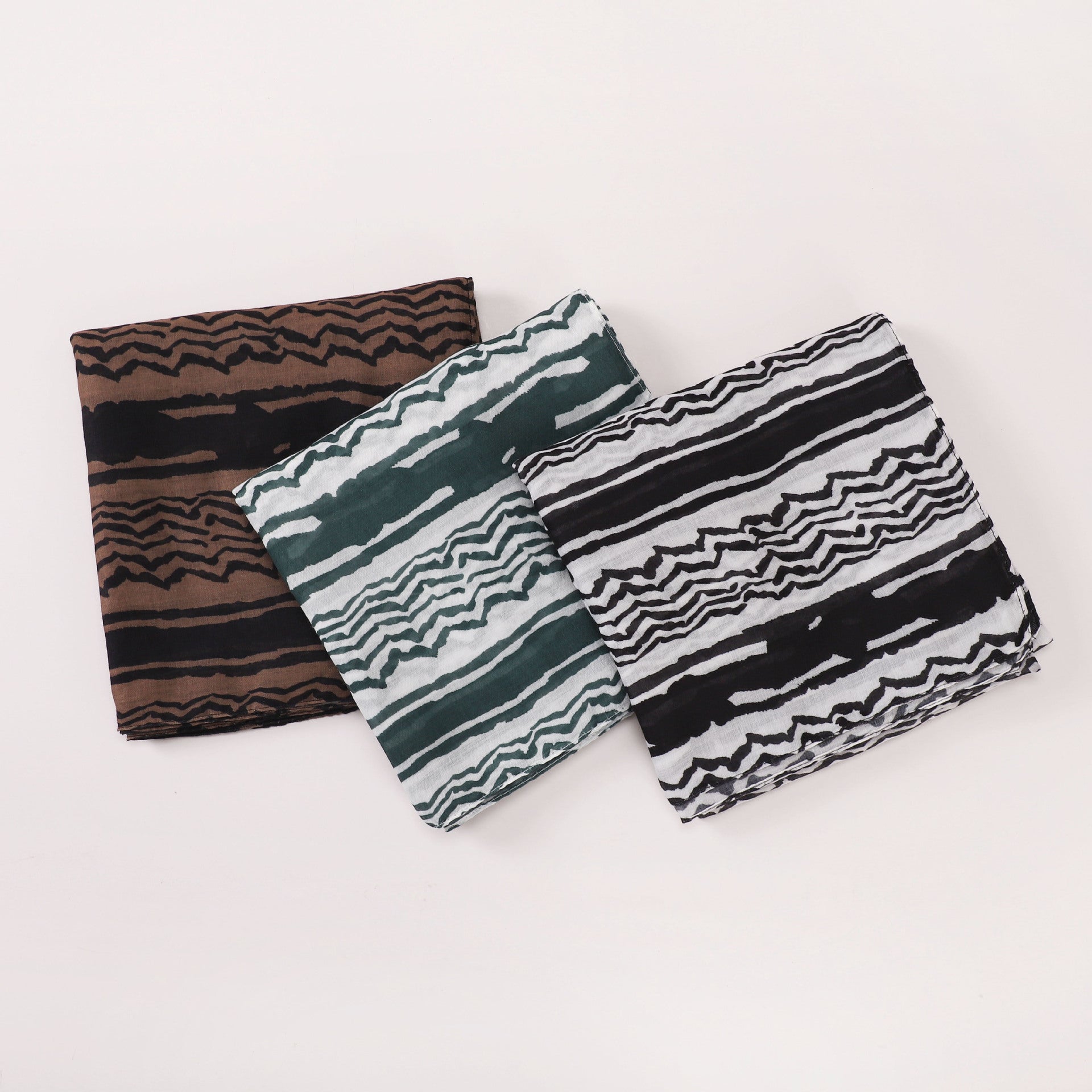 Satin Polyester Printed Striped Scarf - Hijab