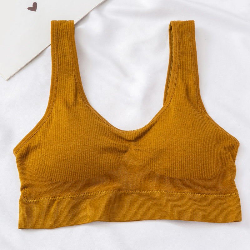 Seamless Push-up Bra Comfortable Bra Breathable and Skin-friendly Elastic Bra - Ginger Yellow / L - underwear