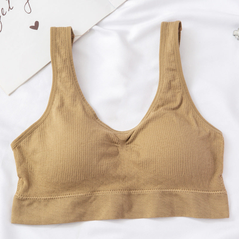 Seamless Push-up Bra Comfortable Bra Breathable and Skin-friendly Elastic Bra - Khaki / L - underwear