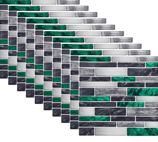 Simulation Marble Embossed Mosaic Pattern Tile Sticker Simulation Tile Stickers for Home & Office - 10cm10cm10 Pieces