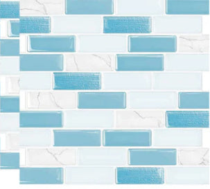 Simulation Marble Embossed Mosaic Pattern Tile Sticker Simulation Tile Stickers for Home & Office - 10cm10cm10 Pieces