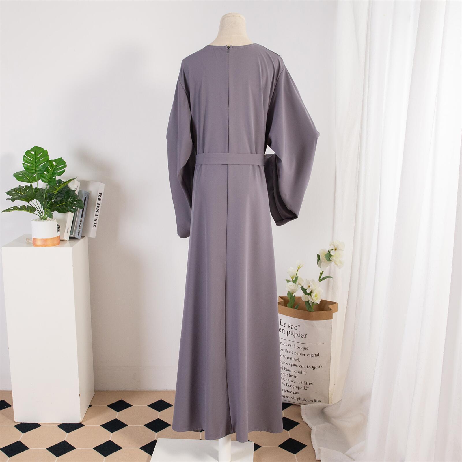 Solid Colour Casual Robe - Abaya