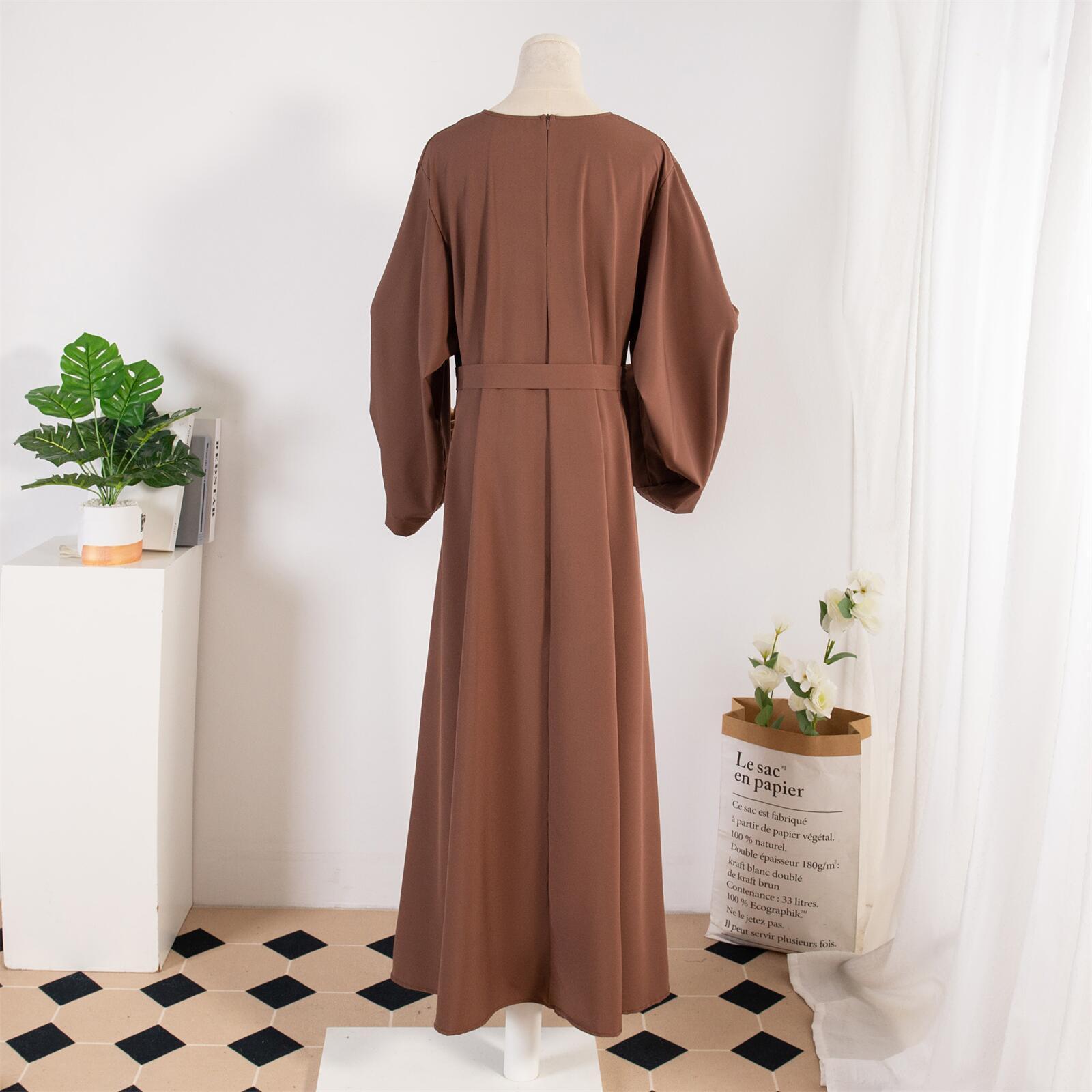 Solid Colour Casual Robe - Abaya