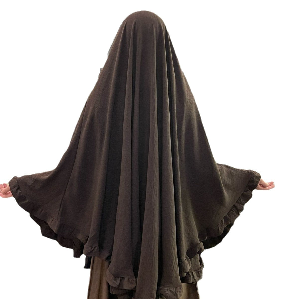 Solid Colour Ruffles Swing Headscarf - Scarf