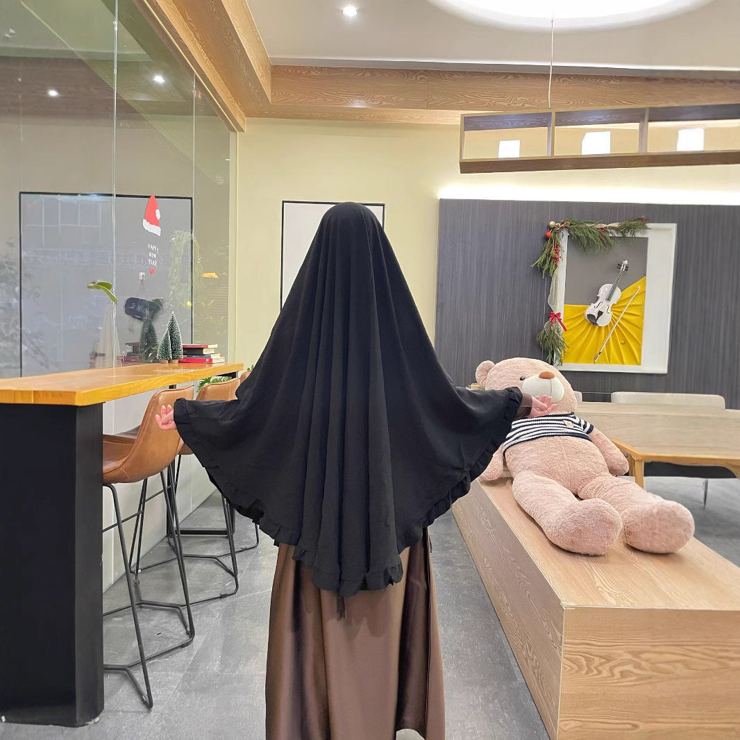 Solid Colour Ruffles Swing Headscarf - Scarf