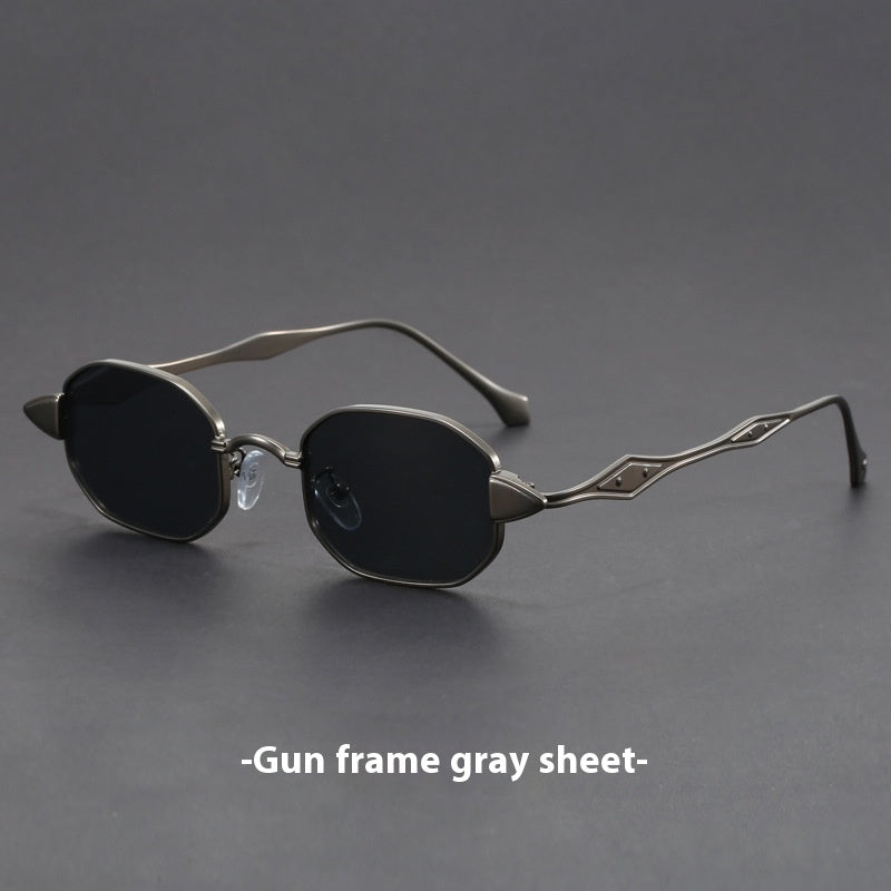 Spring Retro Sunglasses - Gun Frame Gray Piece - Sunglass