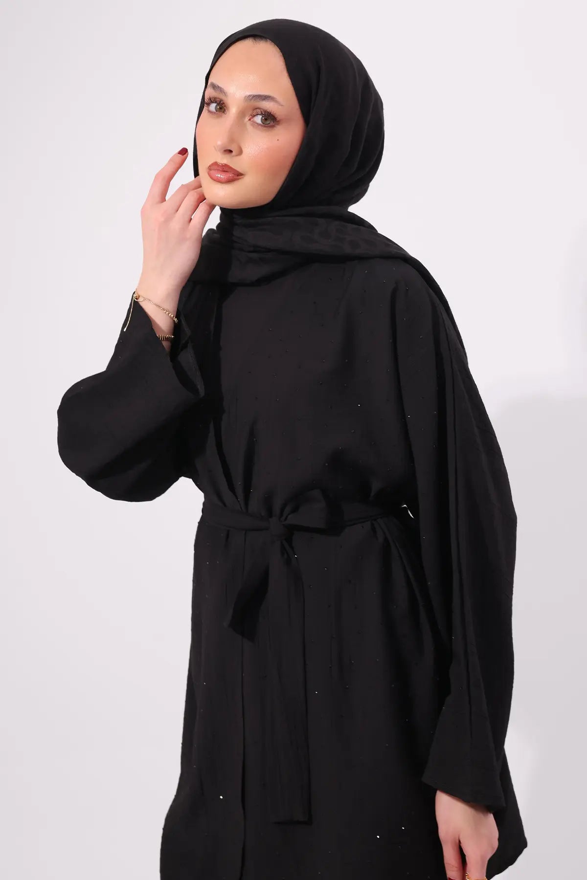 Stone Embellished Two-piece Set | Black – NEOMODEST product image 4