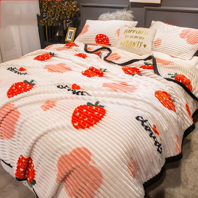 Thick Coral Fleece Blanket Flannel Warm Dormitory Bed Linen Office Nap Blanket - 3style / 100x150cm - Sleeping blanket