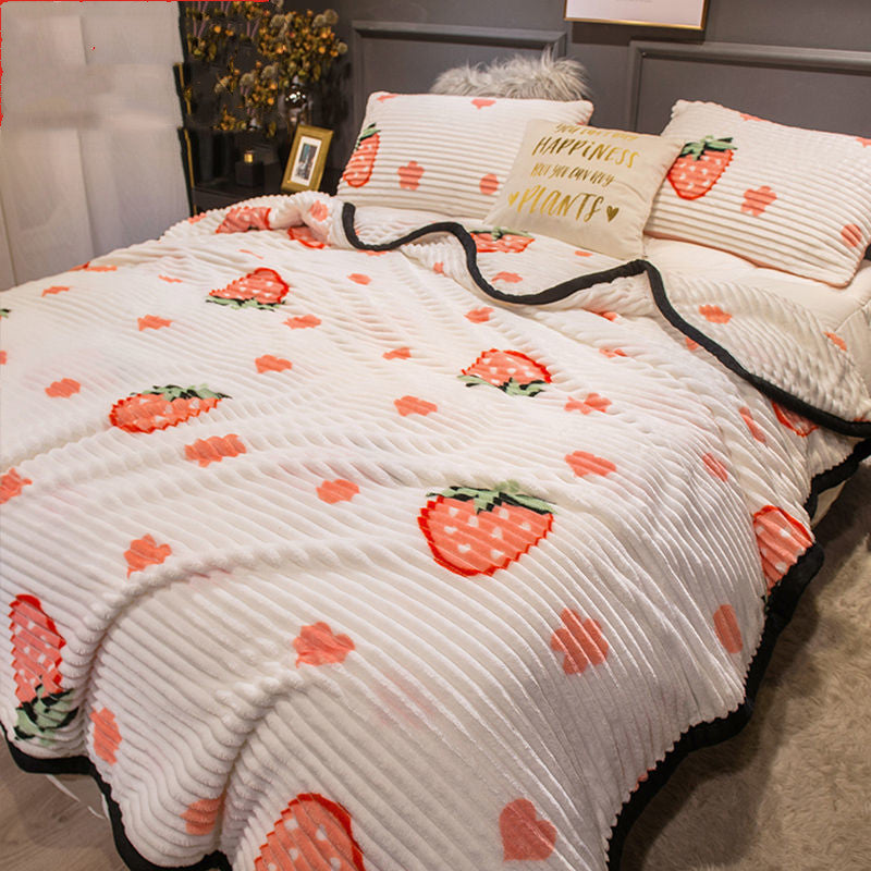 Thick Coral Fleece Blanket Flannel Warm Dormitory Bed Linen Office Nap Blanket - 15style / 100x150cm - Sleeping blanket