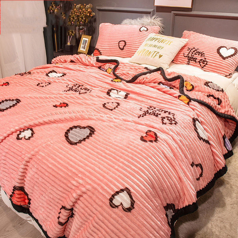 Thick Coral Fleece Blanket Flannel Warm Dormitory Bed Linen Office Nap Blanket - 12style / 100x150cm - Sleeping blanket