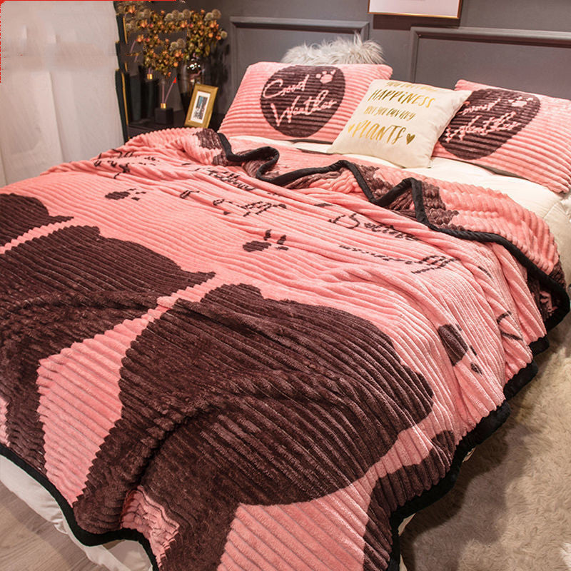 Thick Coral Fleece Blanket Flannel Warm Dormitory Bed Linen Office Nap Blanket - 11style / 100x150cm - Sleeping blanket
