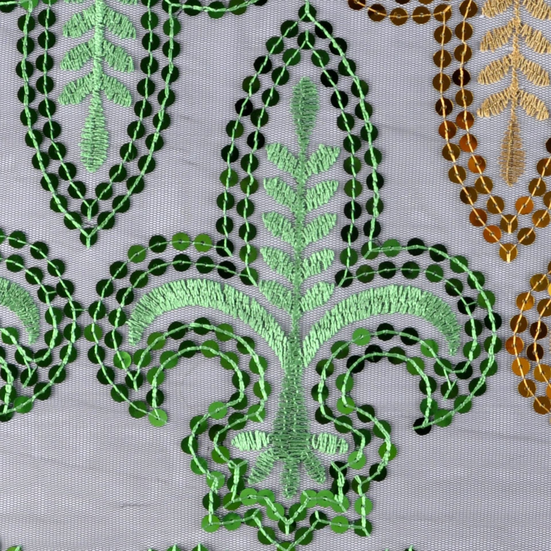 Three-colour Embroidered Sequin Scarf - Multicolor / 160cm - Square scarf