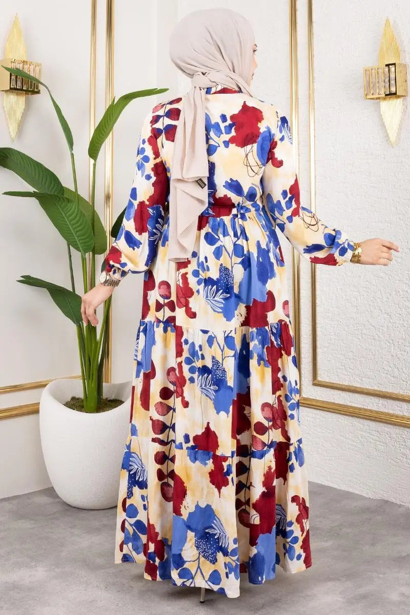 Tunnel Waist Hijab Dress | Indigo – NEOMODEST product image 4