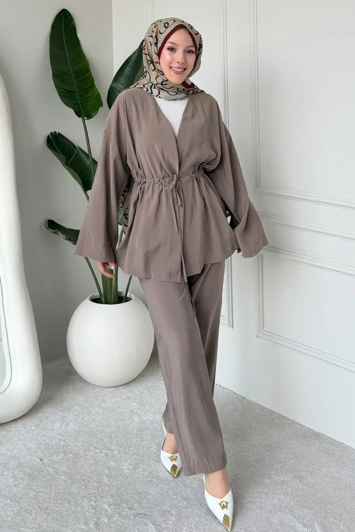 Two-piece Set With Tie | Vison – NEOMODEST product image 3
