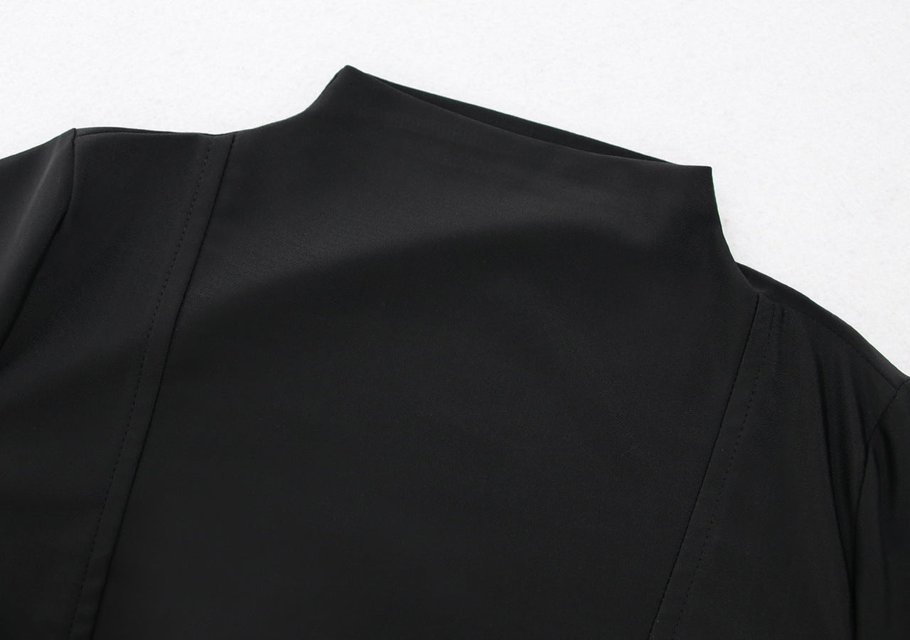 Women’s Black Pleating Three-pieces Modest Swimsuit - Modest swimsuits