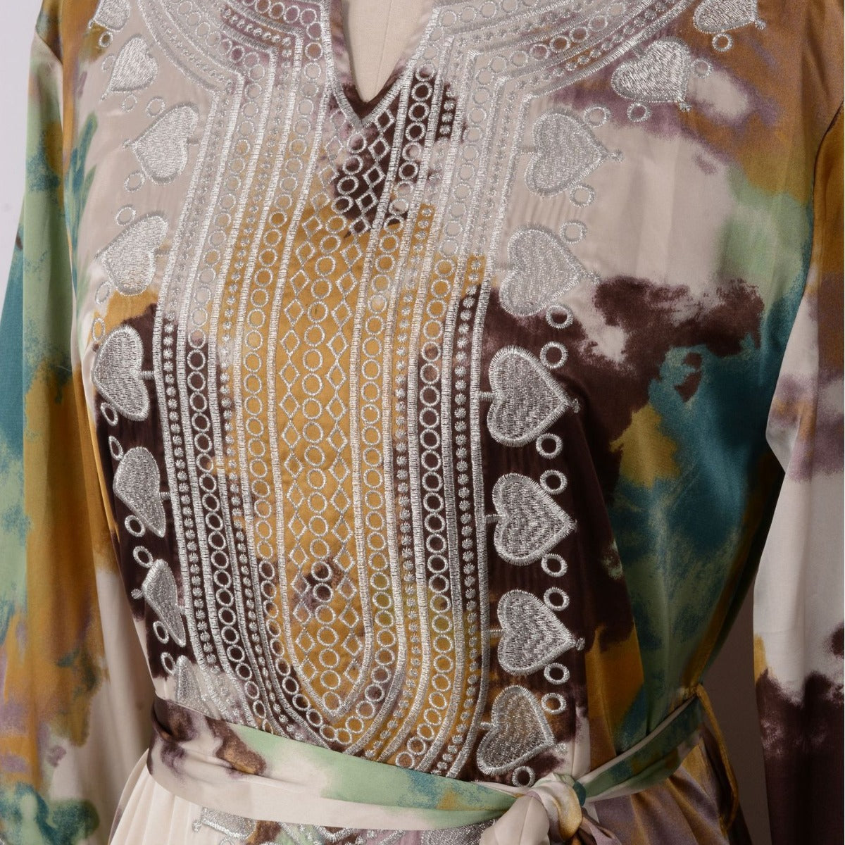 Women’s Embroidered Large Swing Modest Dress - Dress