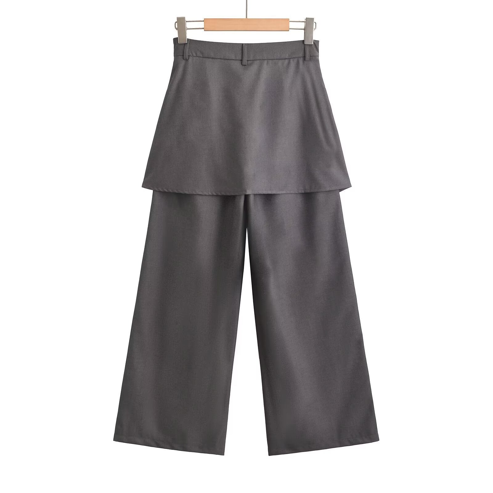 Women’s Fake Two-pieces Lace-up Wide-leg Pants - Pants